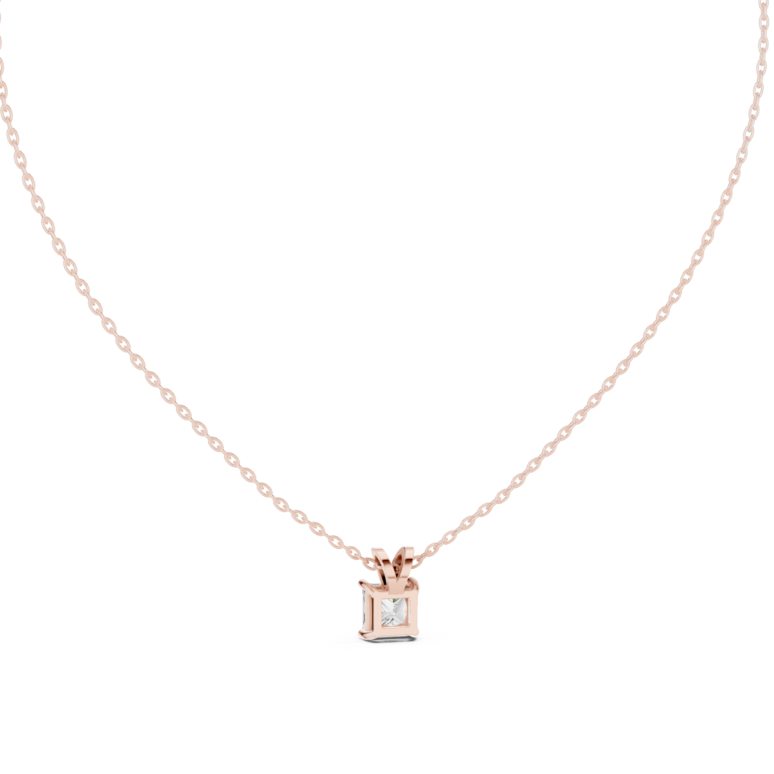 Gold 1Ct Princess Solitaire Lab Grown Diamond Evoris Pendant