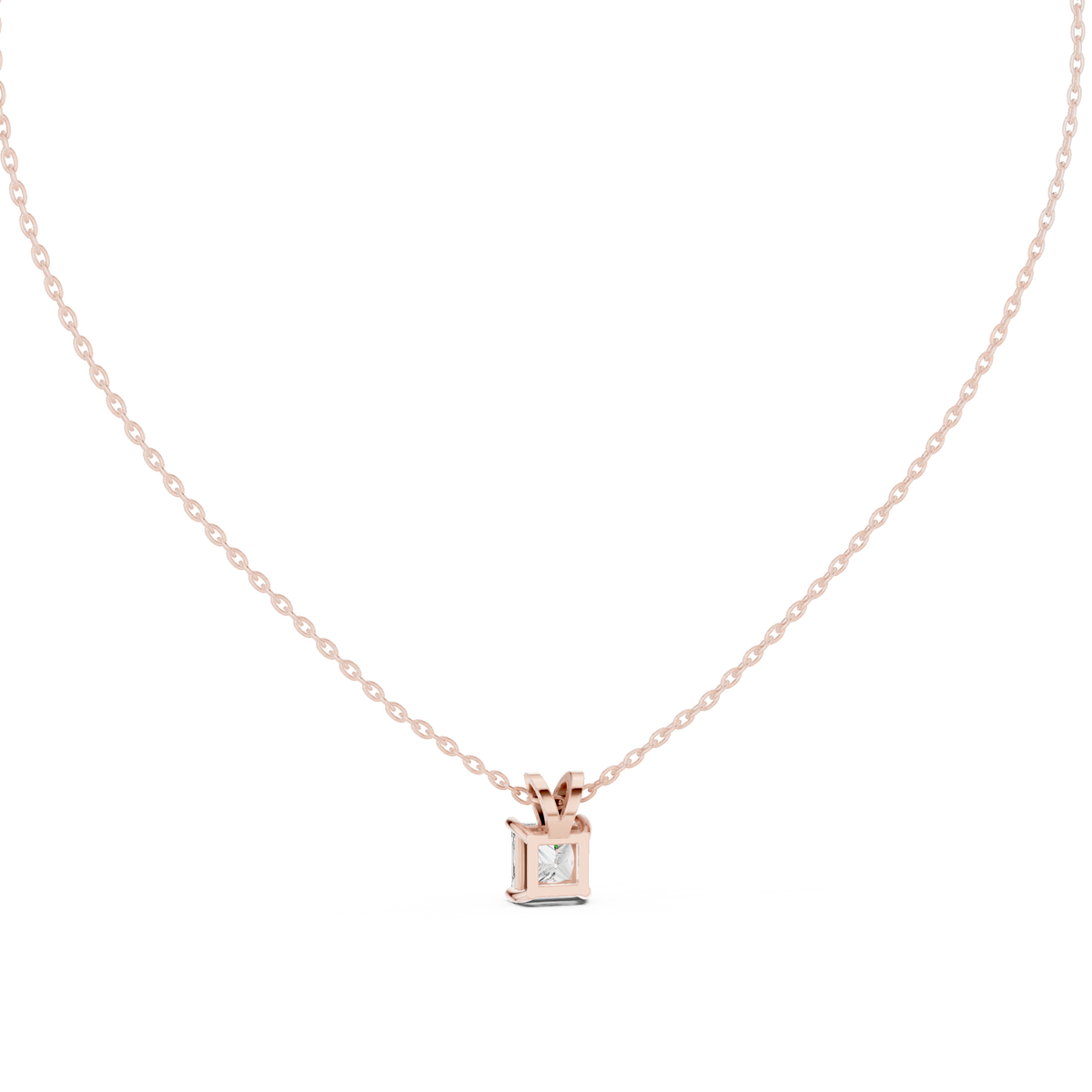 Gold 1Ct Princess Solitaire Lab Grown Diamond Evoris Pendant
