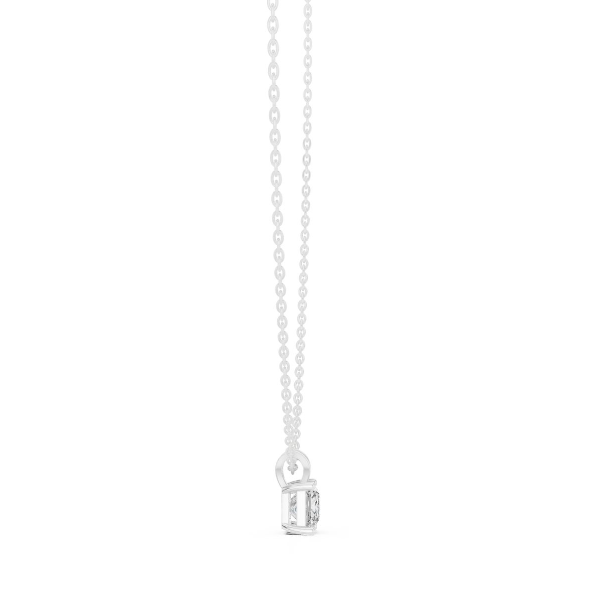 Gold 1Ct Princess Solitaire Lab Grown Diamond Evoris Pendant