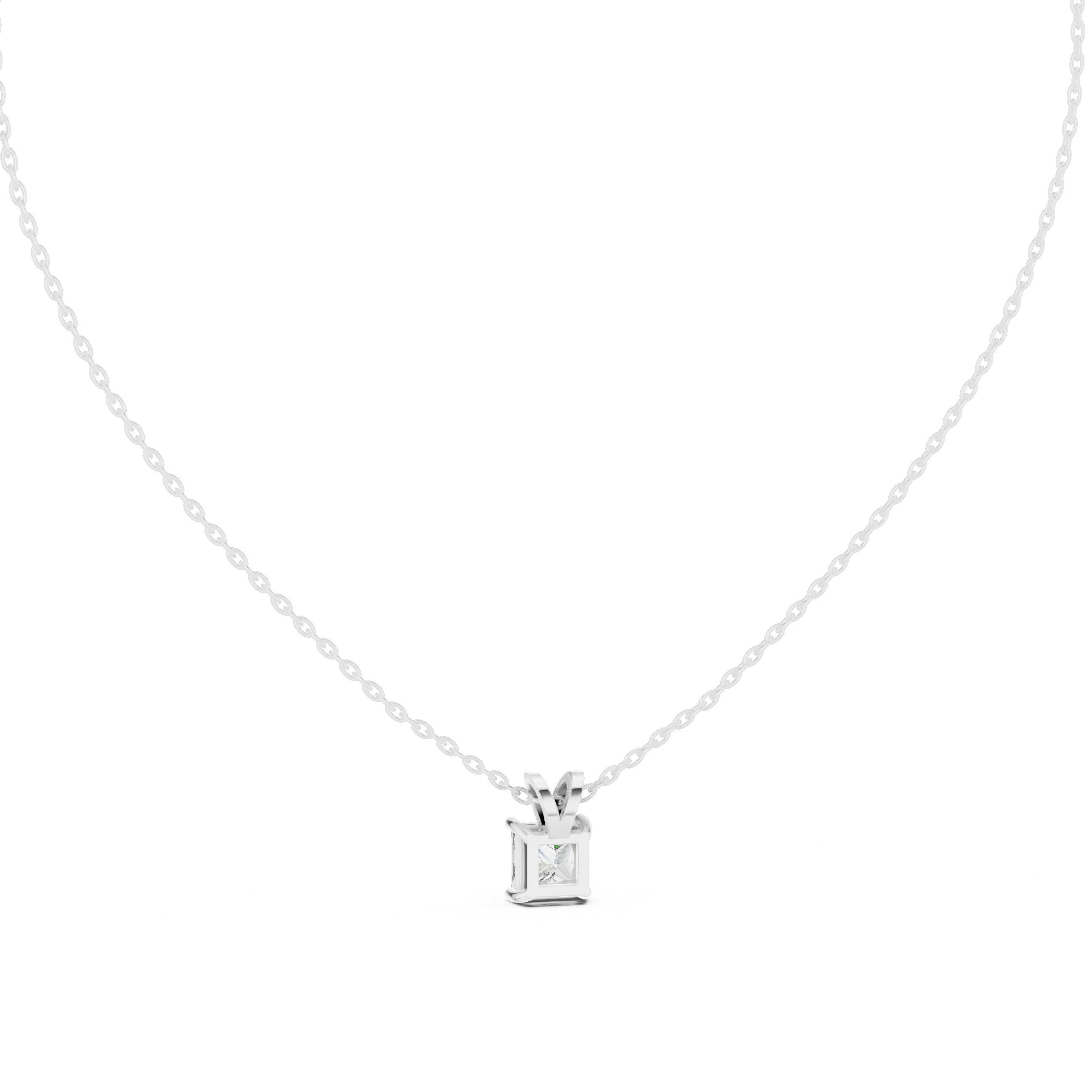 Gold 1Ct Princess Solitaire Lab Grown Diamond Evoris Pendant