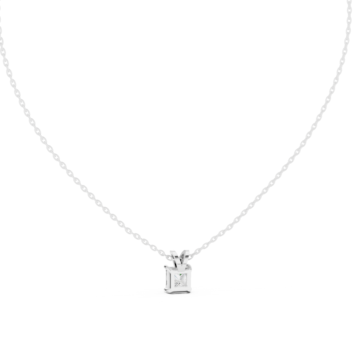 Gold 1Ct Princess Solitaire Lab Grown Diamond Evoris Pendant