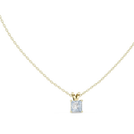Gold 1Ct Princess Solitaire Lab Grown Diamond Evoris Pendant