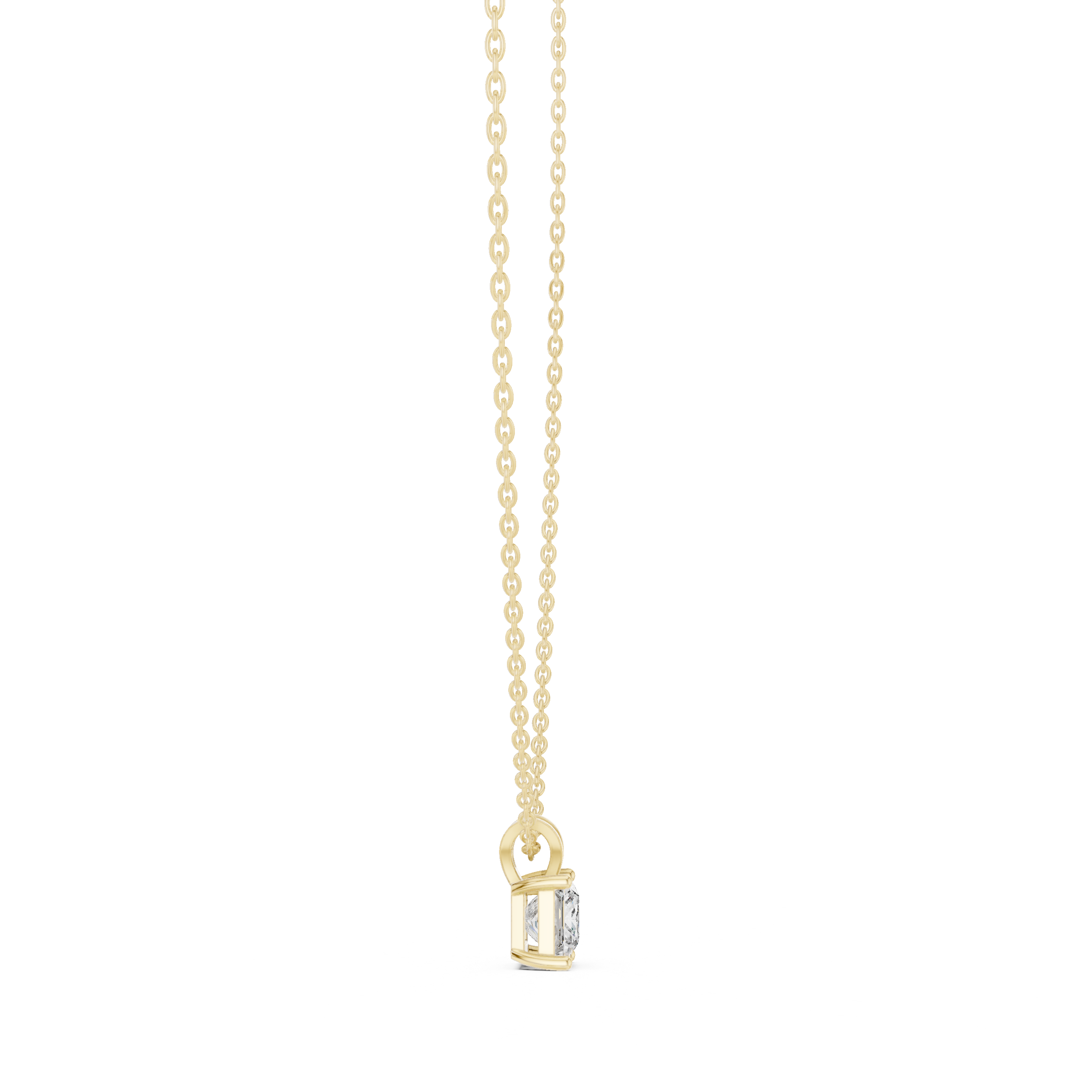 Gold 1Ct Princess Solitaire Lab Grown Diamond Evoris Pendant