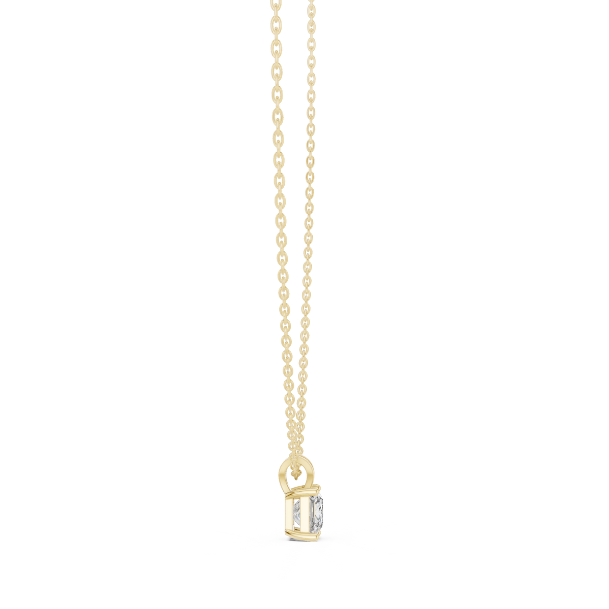 Gold 1Ct Princess Solitaire Lab Grown Diamond Evoris Pendant