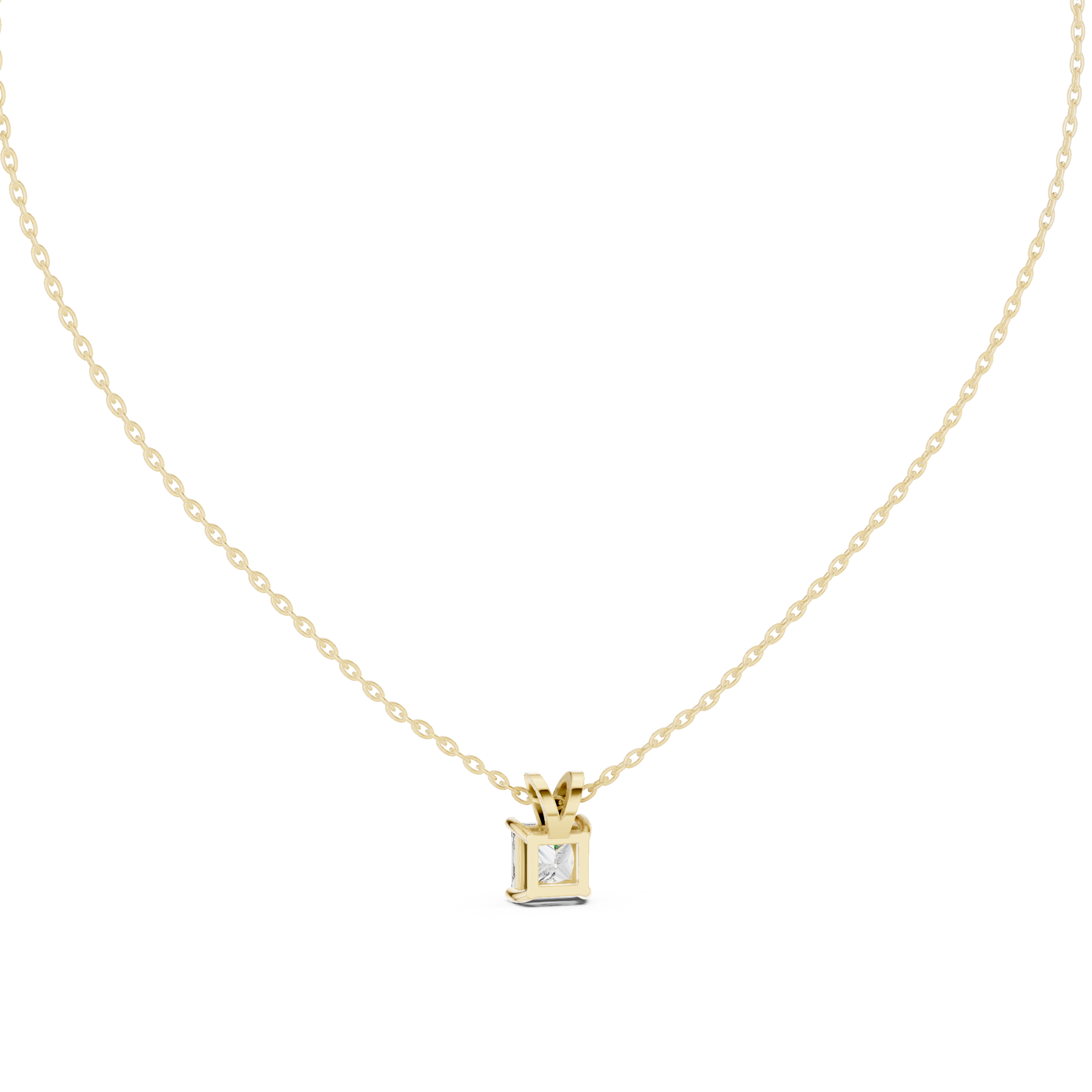 Gold 1Ct Princess Solitaire Lab Grown Diamond Evoris Pendant