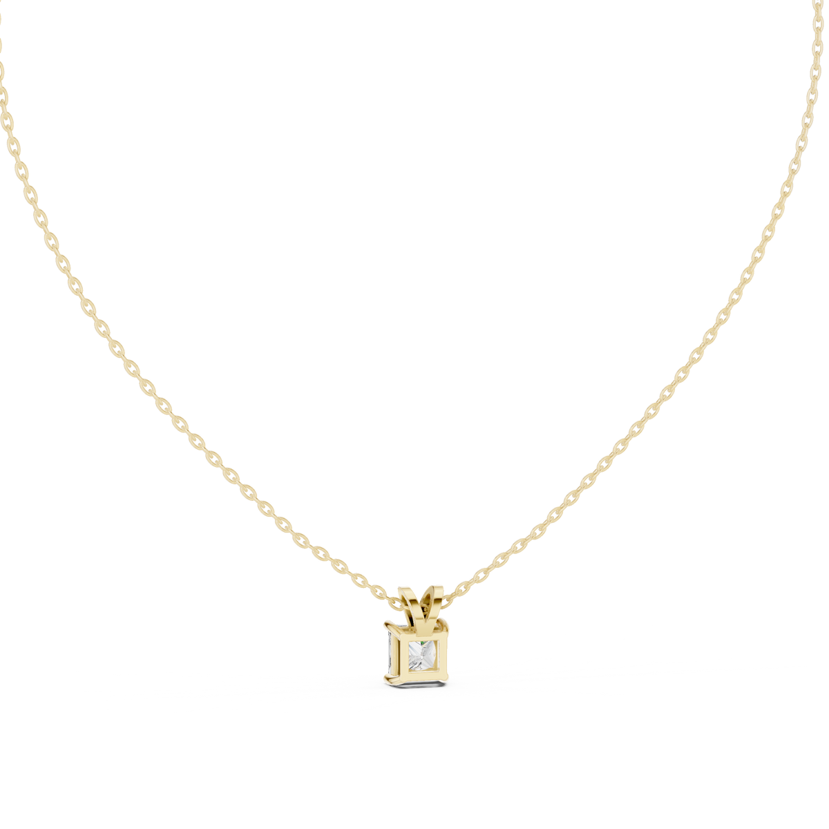Gold 1Ct Princess Solitaire Lab Grown Diamond Evoris Pendant