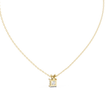 Gold 1Ct Princess Solitaire Lab Grown Diamond Evoris Pendant
