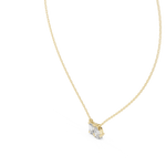 Gold 1Ct Prongs Two Stone Emerald Pear Lab Grown Diamond Callum Pendant
