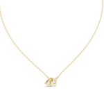 Gold 1Ct Prongs Two Stone Emerald Pear Lab Grown Diamond Callum Pendant