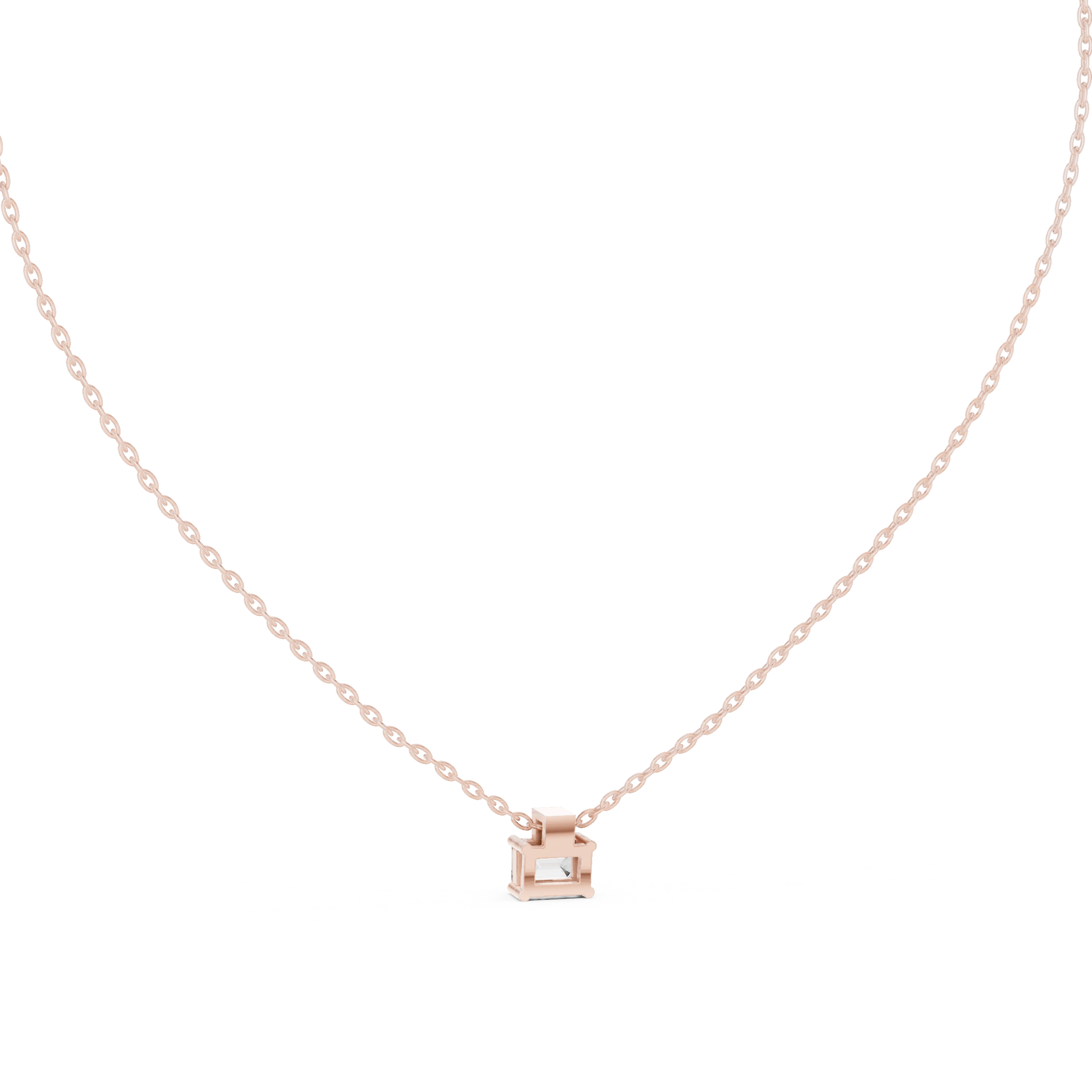 Gold Solitaire Emerald Round Lab Grown Diamond Arlo Pendant