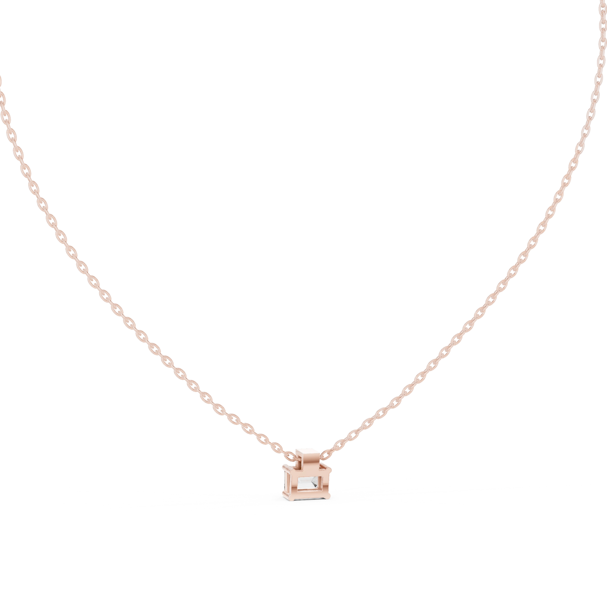 Gold Solitaire Emerald Round Lab Grown Diamond Arlo Pendant