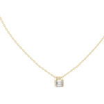 Gold Solitaire Emerald Round Lab Grown Diamond Arlo Pendant