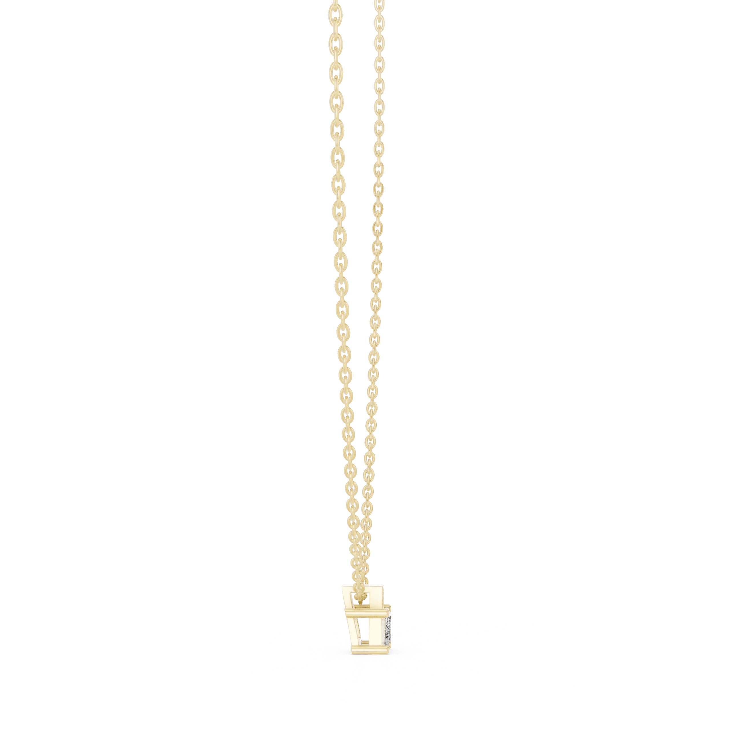 Gold Solitaire Emerald Round Lab Grown Diamond Arlo Pendant