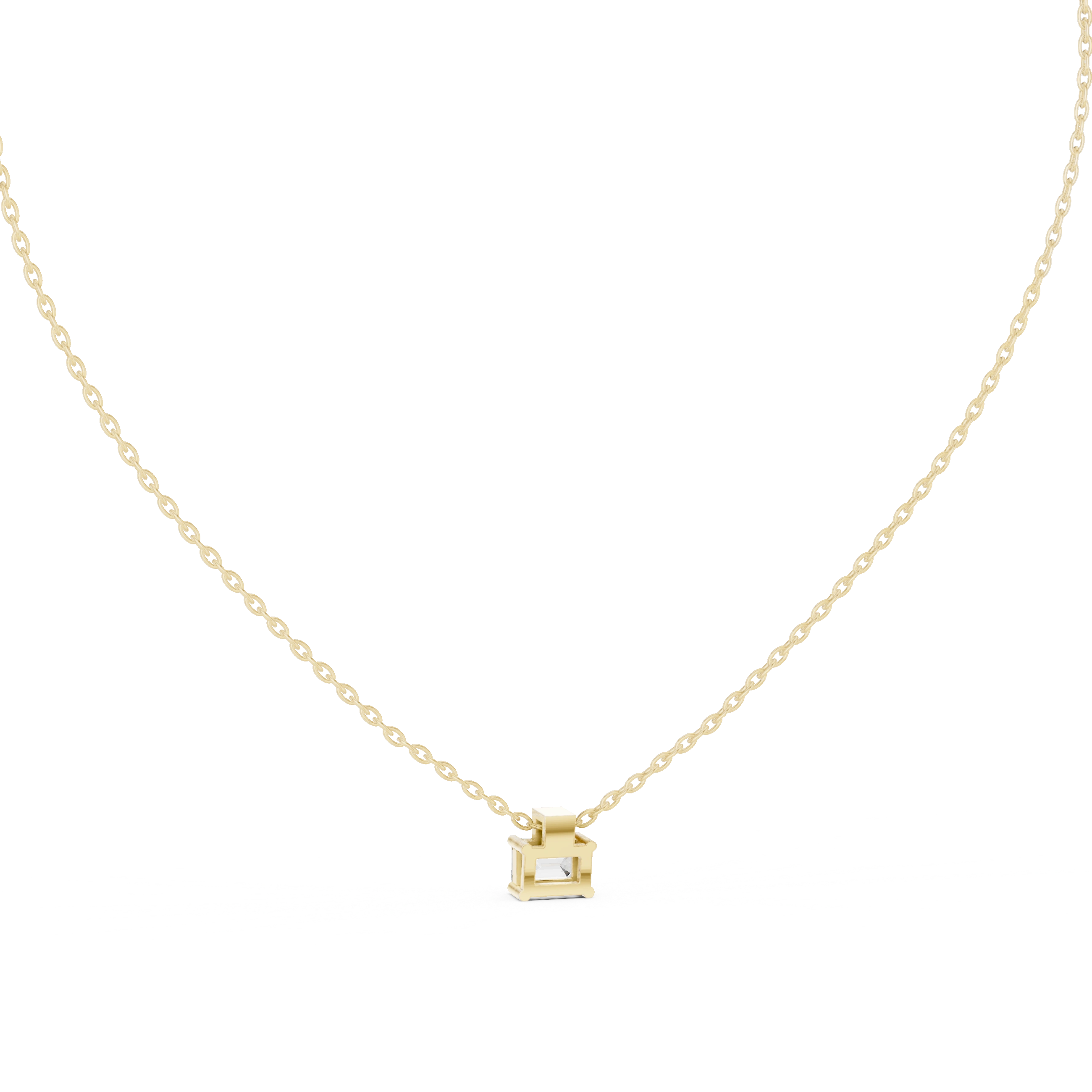 Gold Solitaire Emerald Round Lab Grown Diamond Arlo Pendant