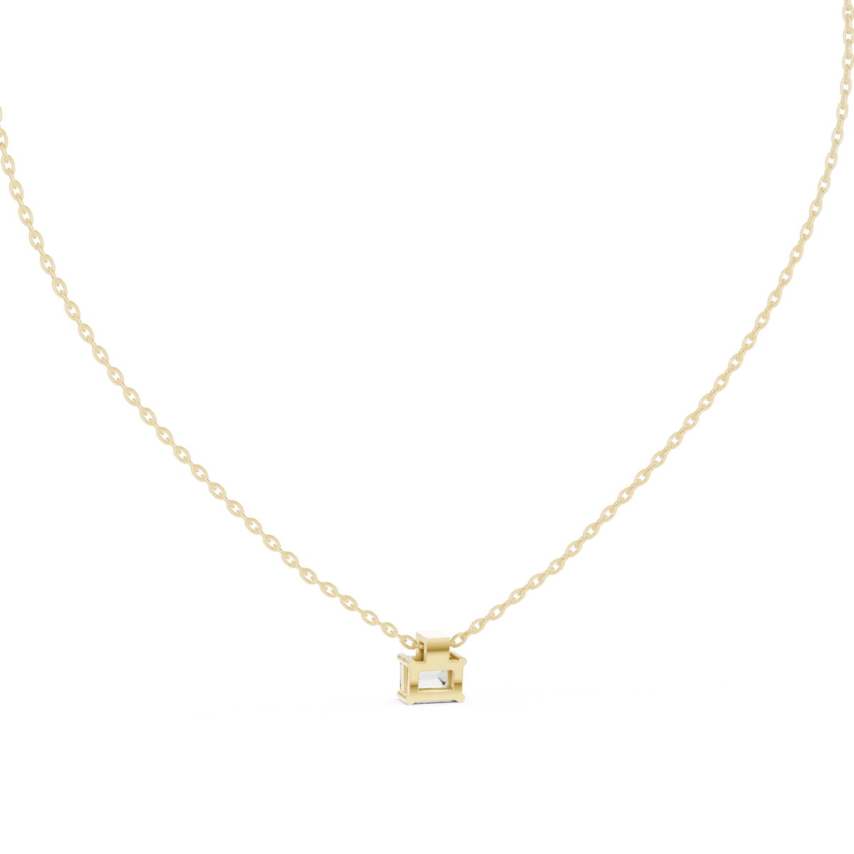 Gold Solitaire Emerald Round Lab Grown Diamond Arlo Pendant