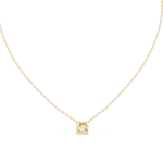 Gold Solitaire Emerald Round Lab Grown Diamond Arlo Pendant