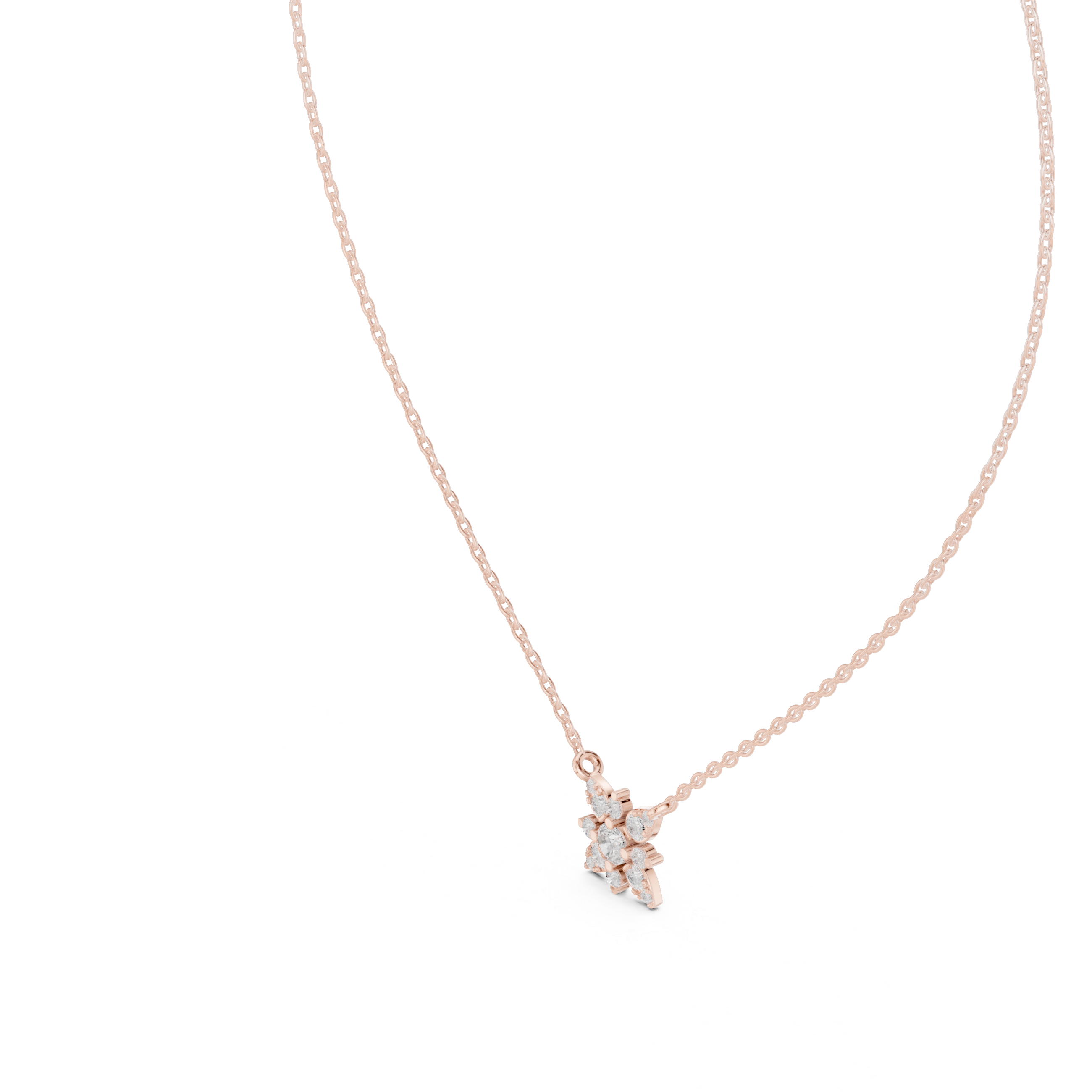 Gold Floral Round Lab Grown Diamond Elyxe Pendant
