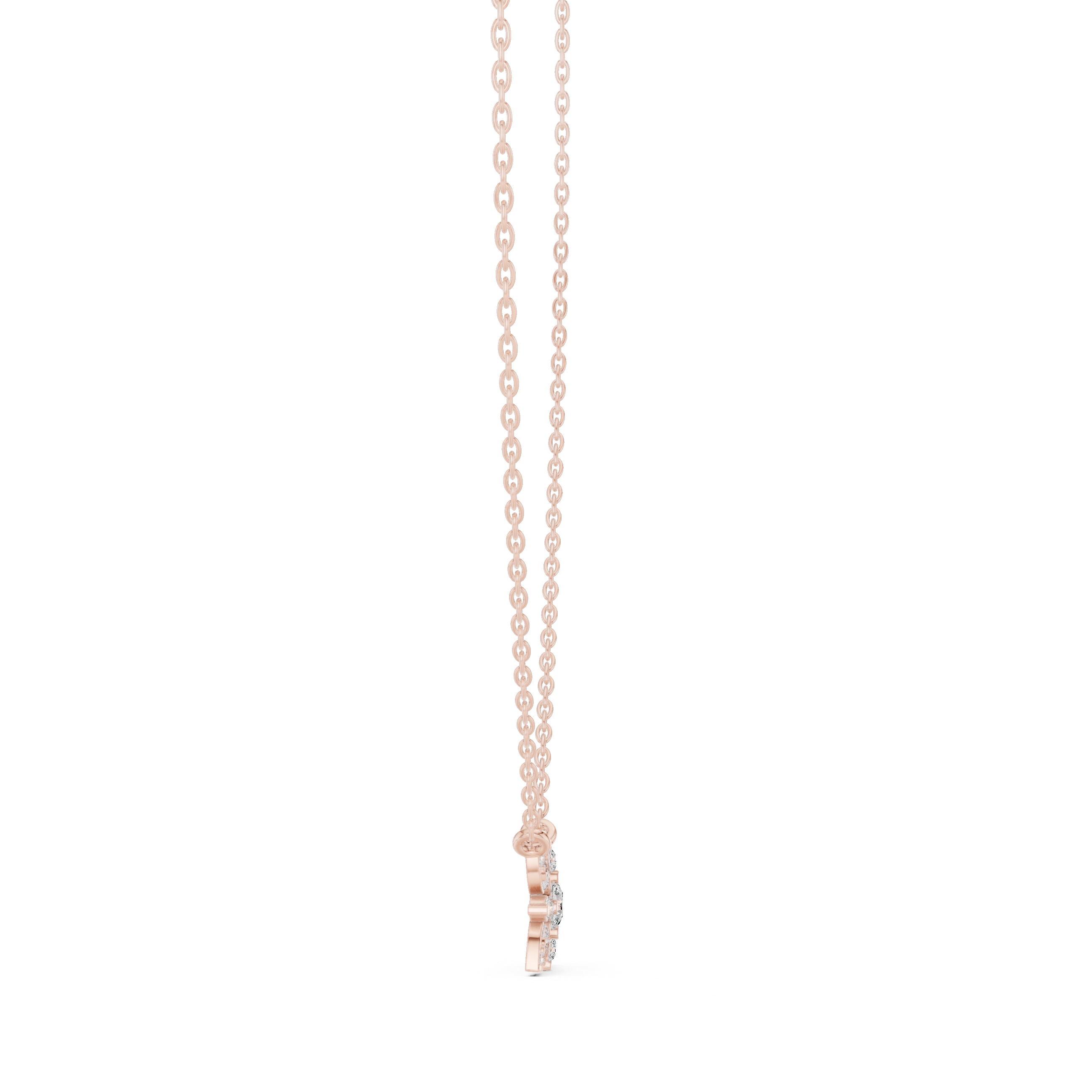 Gold Floral Round Lab Grown Diamond Elyxe Pendant