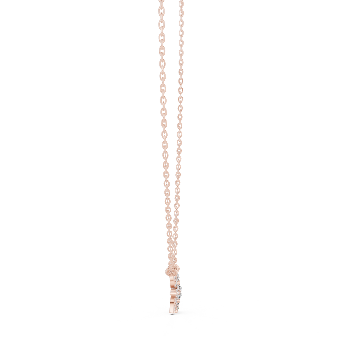 Gold Floral Round Lab Grown Diamond Elyxe Pendant
