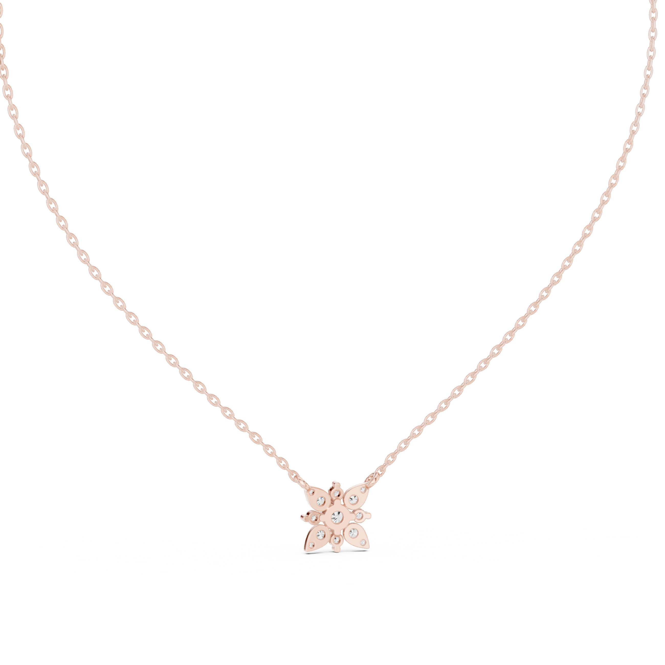Gold Floral Round Lab Grown Diamond Elyxe Pendant