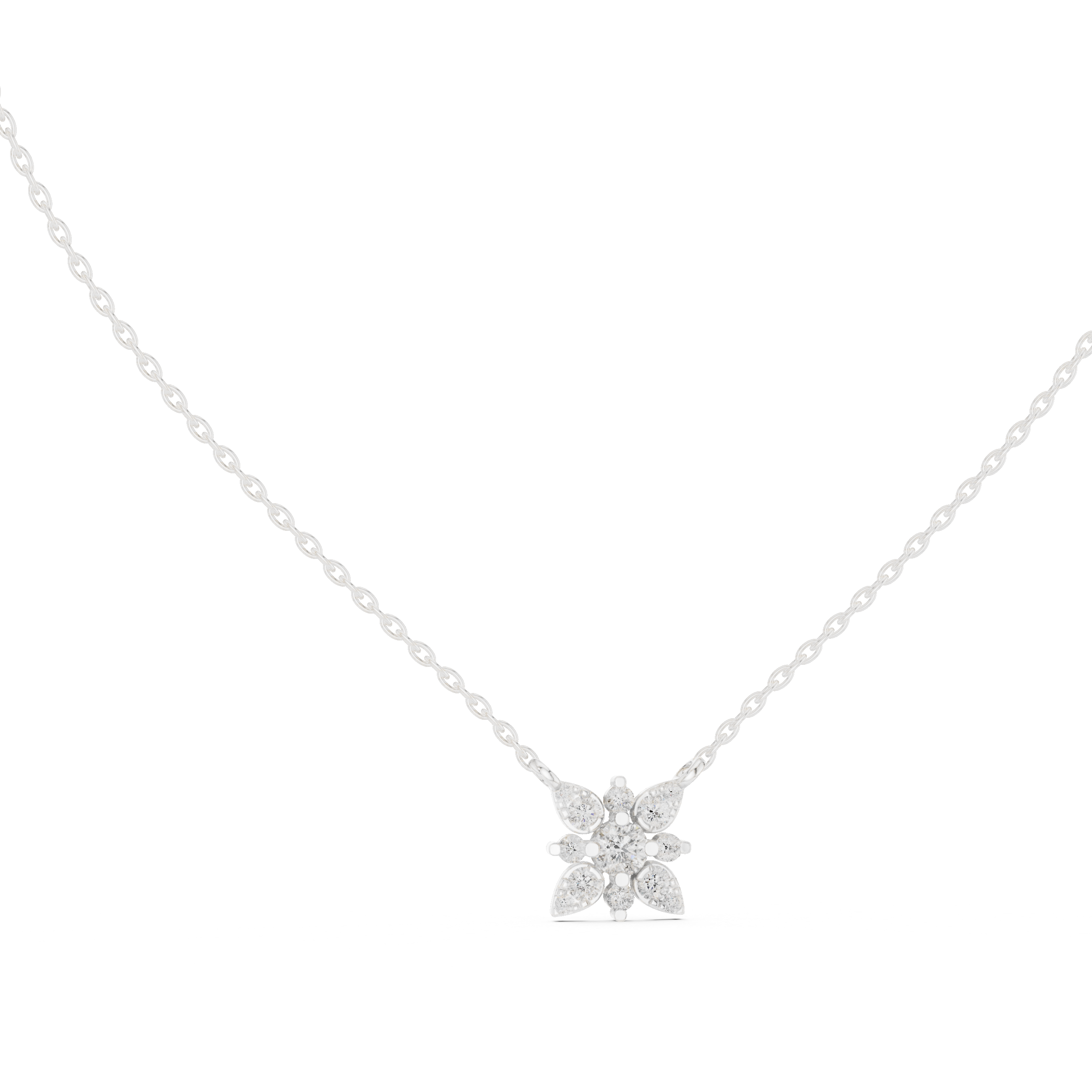 Gold Floral Round Lab Grown Diamond Elyxe Pendant