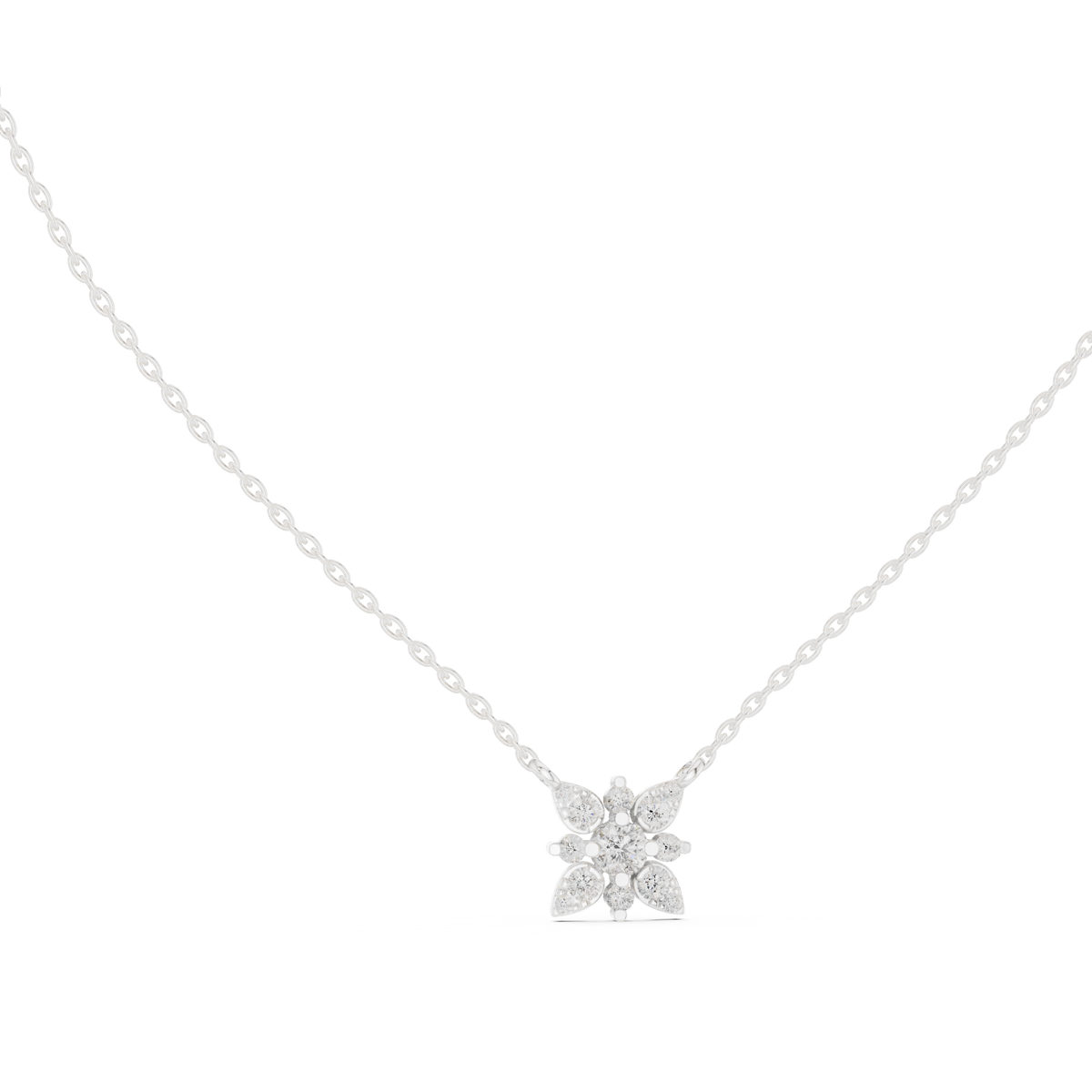 Gold Floral Round Lab Grown Diamond Elyxe Pendant