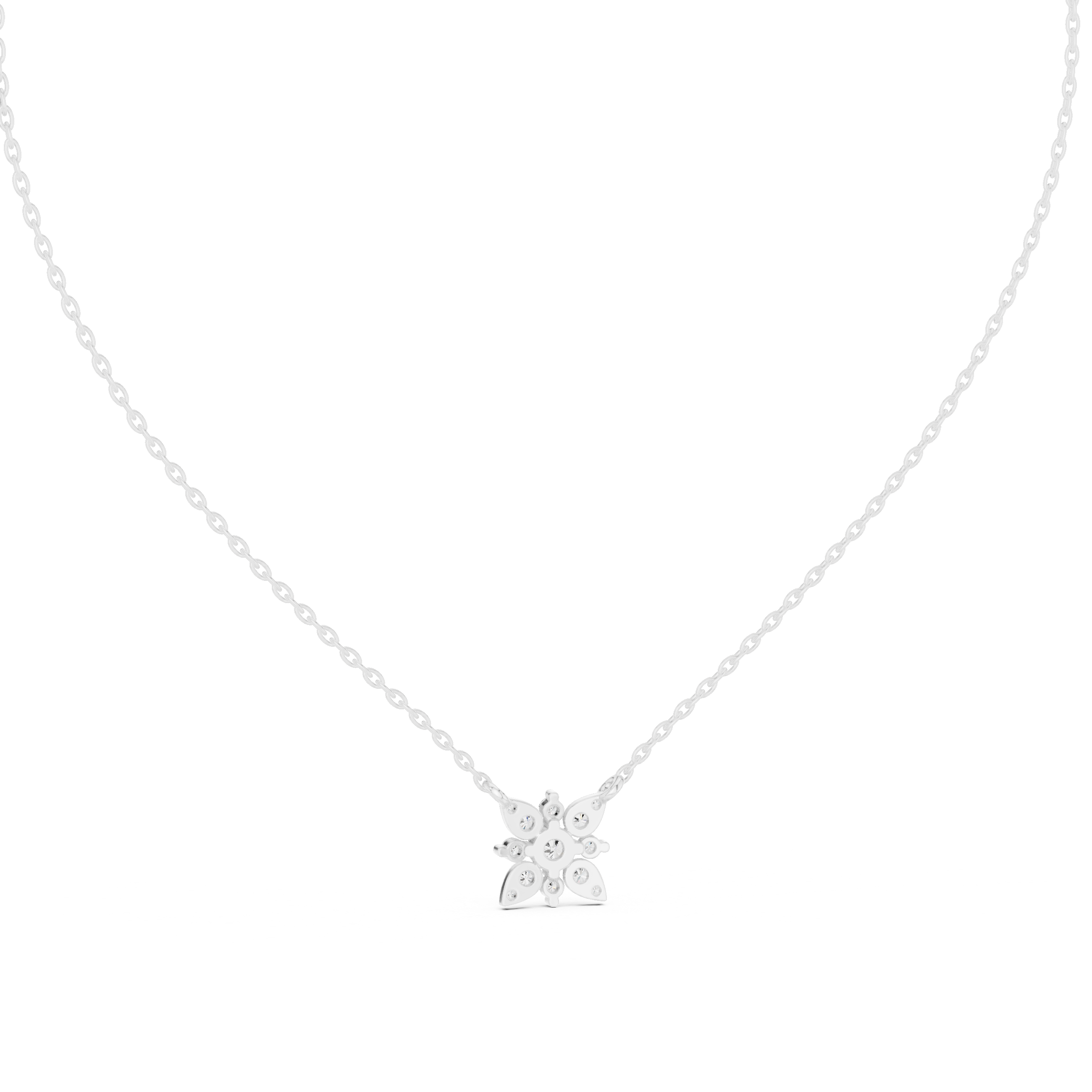 Gold Floral Round Lab Grown Diamond Elyxe Pendant