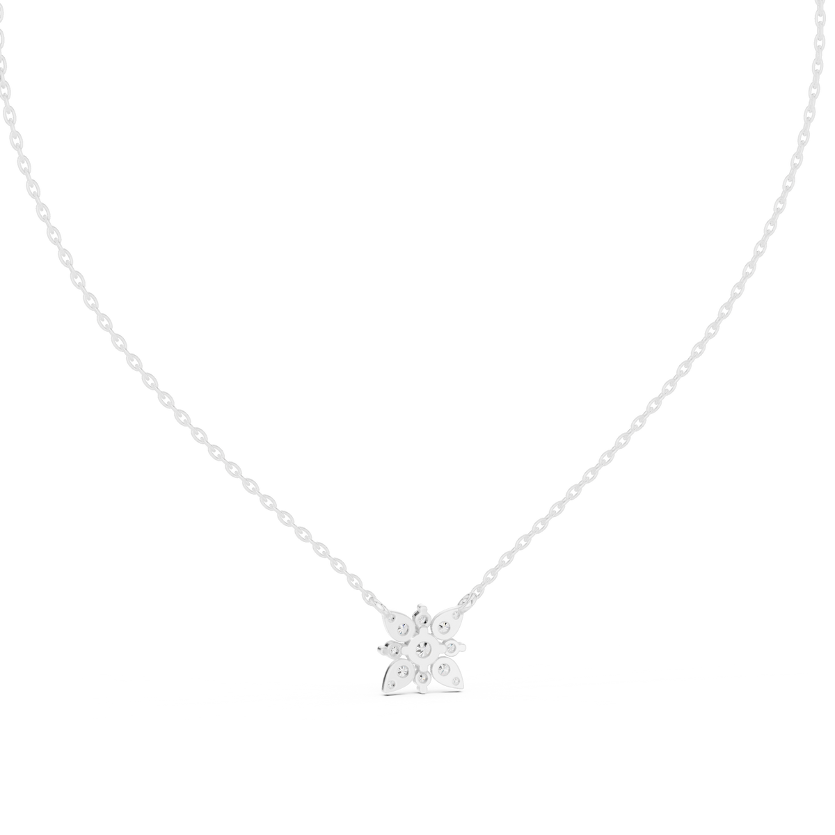 Gold Floral Round Lab Grown Diamond Elyxe Pendant
