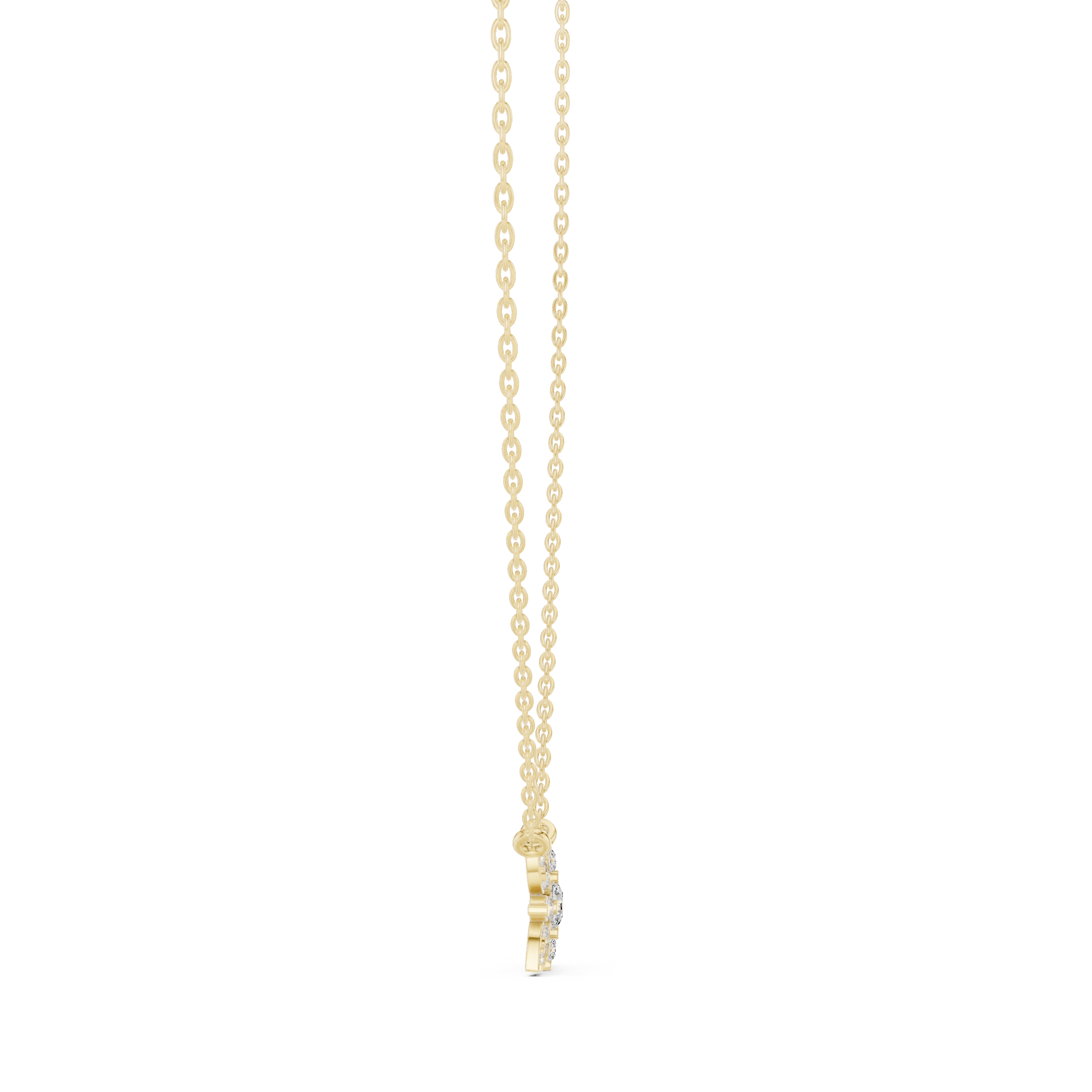 Gold Floral Round Lab Grown Diamond Elyxe Pendant