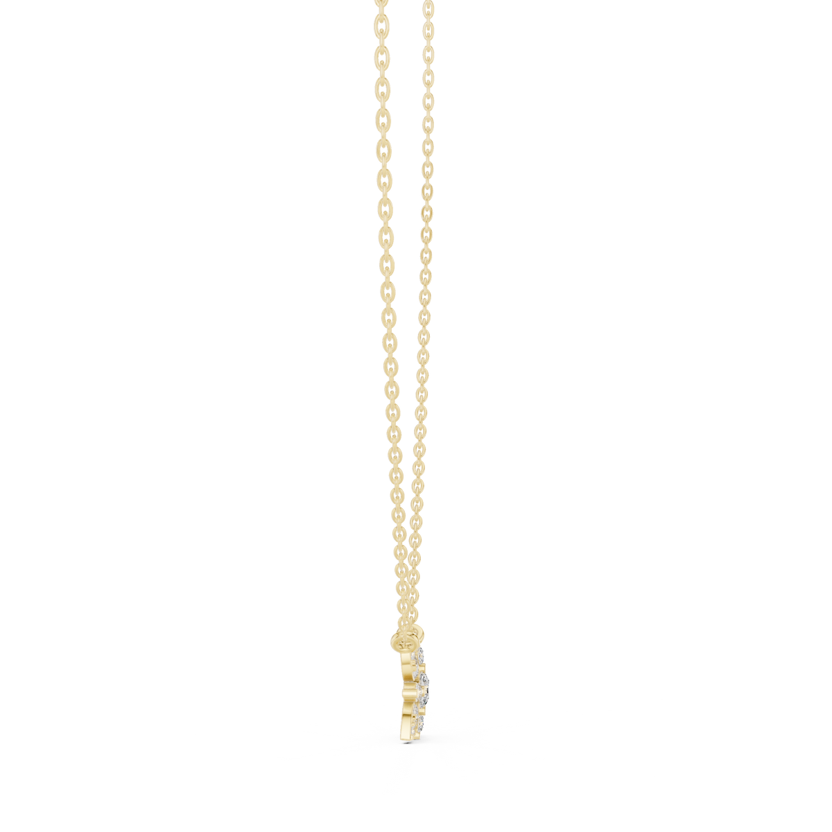 Gold Floral Round Lab Grown Diamond Elyxe Pendant