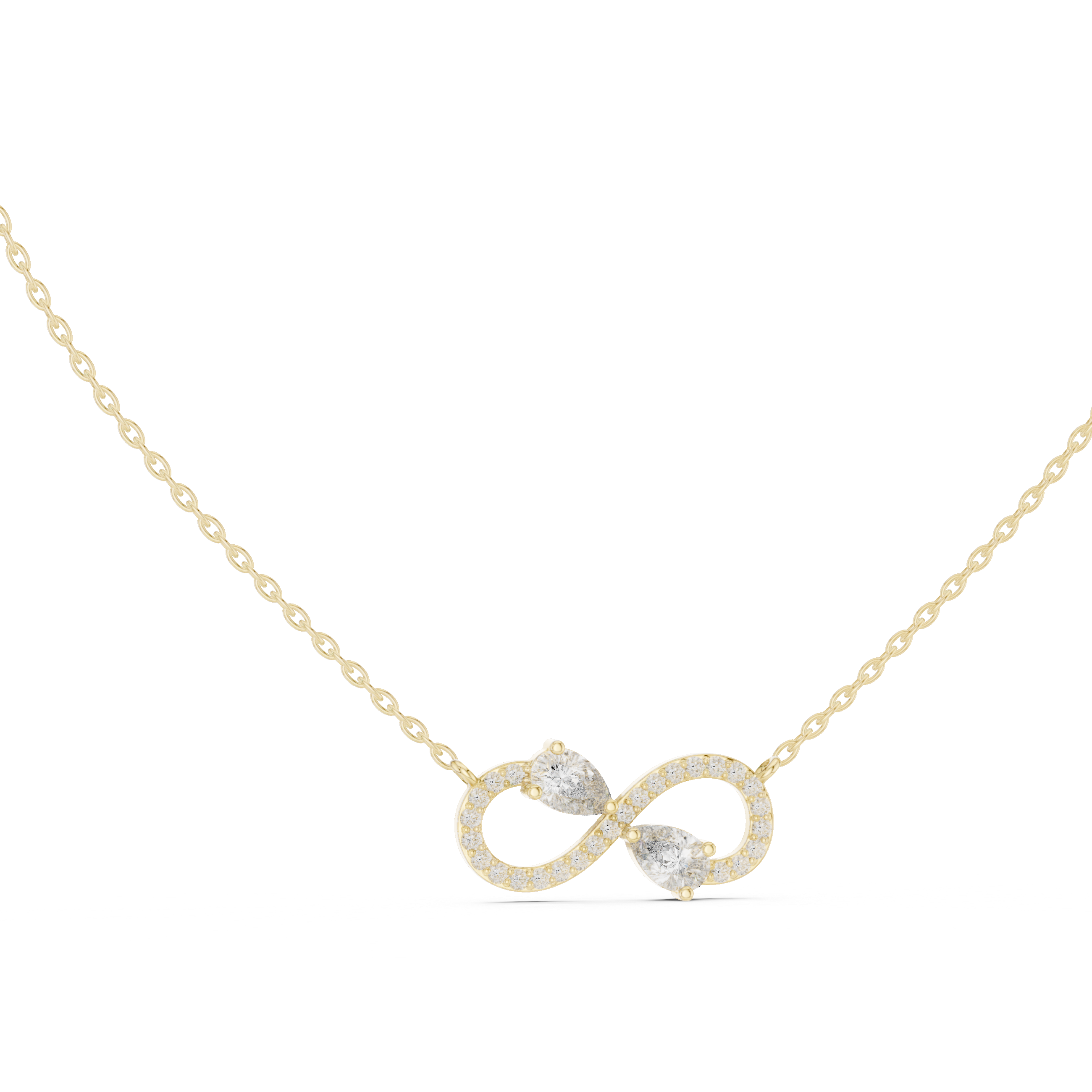 Gold 1Ct Pear Infinity Lab Grown Diamond Zyvelle Pendant