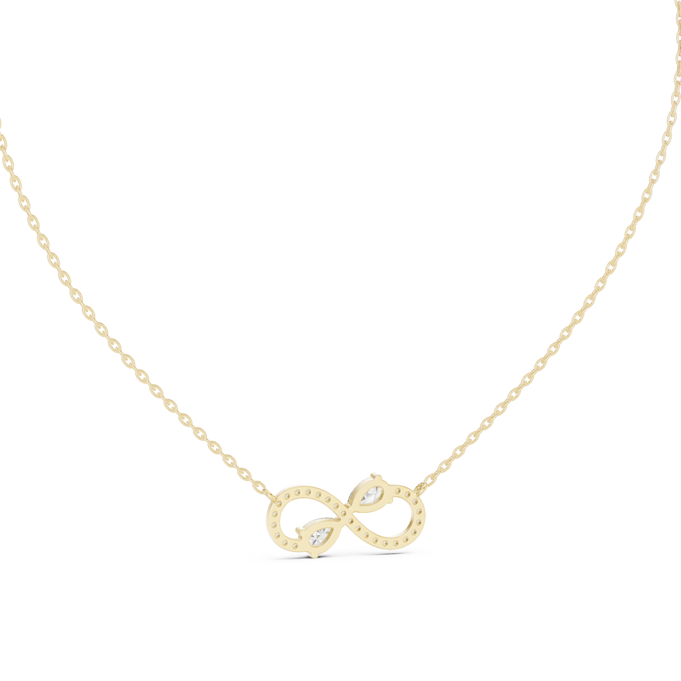 Gold 1Ct Pear Infinity Lab Grown Diamond Zyvelle Pendant