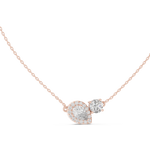 Gold 1Ct Halo Dualstone Pear Round Lab Grown Diamond Cole Pendant