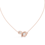 Gold 1Ct Halo Dualstone Pear Round Lab Grown Diamond Cole Pendant