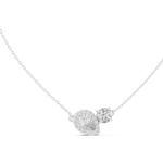 Gold 1Ct Halo Dualstone Pear Round Lab Grown Diamond Cole Pendant