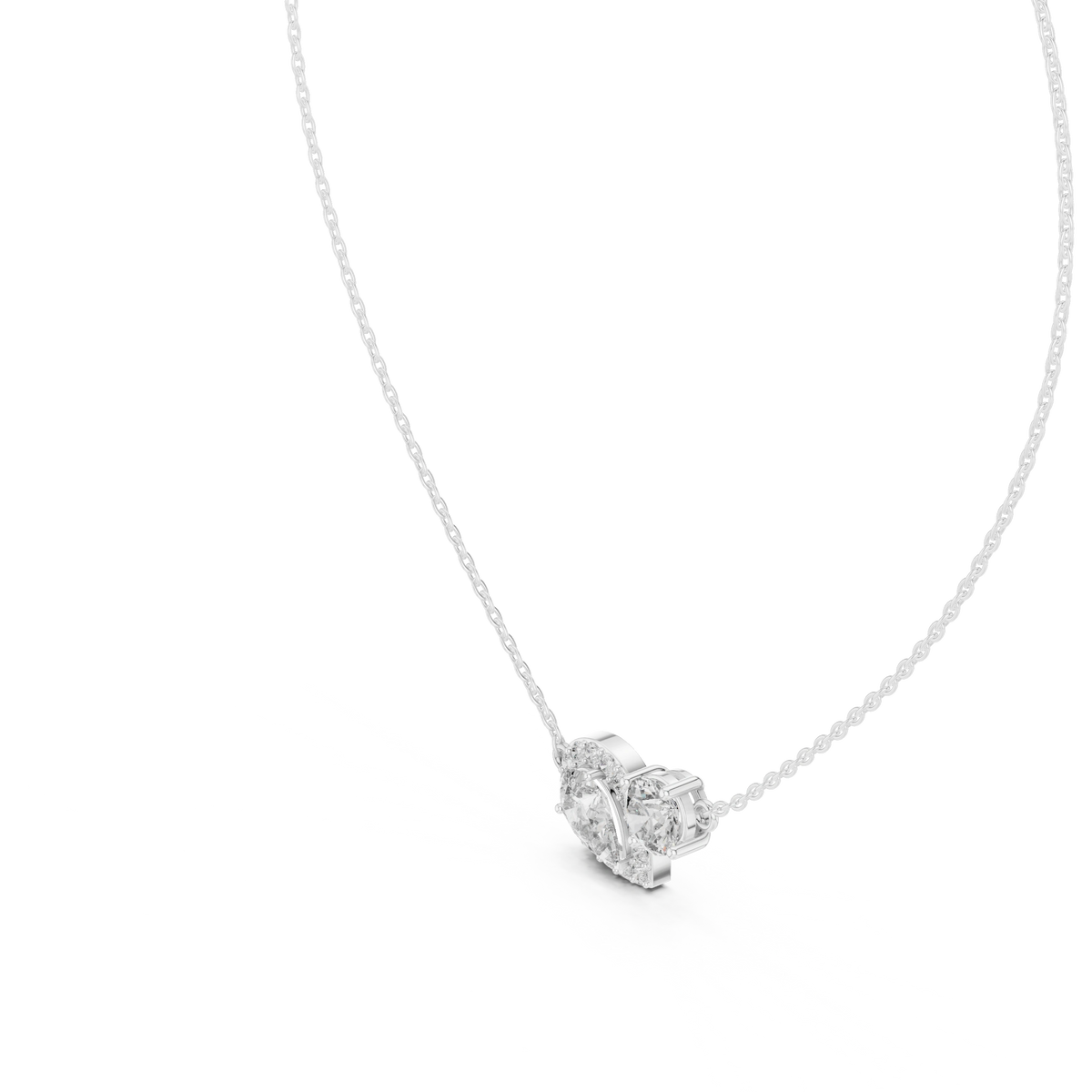 Gold 1Ct Halo Dualstone Pear Round Lab Grown Diamond Cole Pendant
