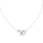 Gold 1Ct Halo Dualstone Pear Round Lab Grown Diamond Cole Pendant