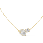 Gold 1Ct Halo Dualstone Pear Round Lab Grown Diamond Cole Pendant
