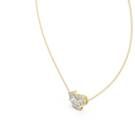 Gold 1Ct Halo Dualstone Pear Round Lab Grown Diamond Cole Pendant