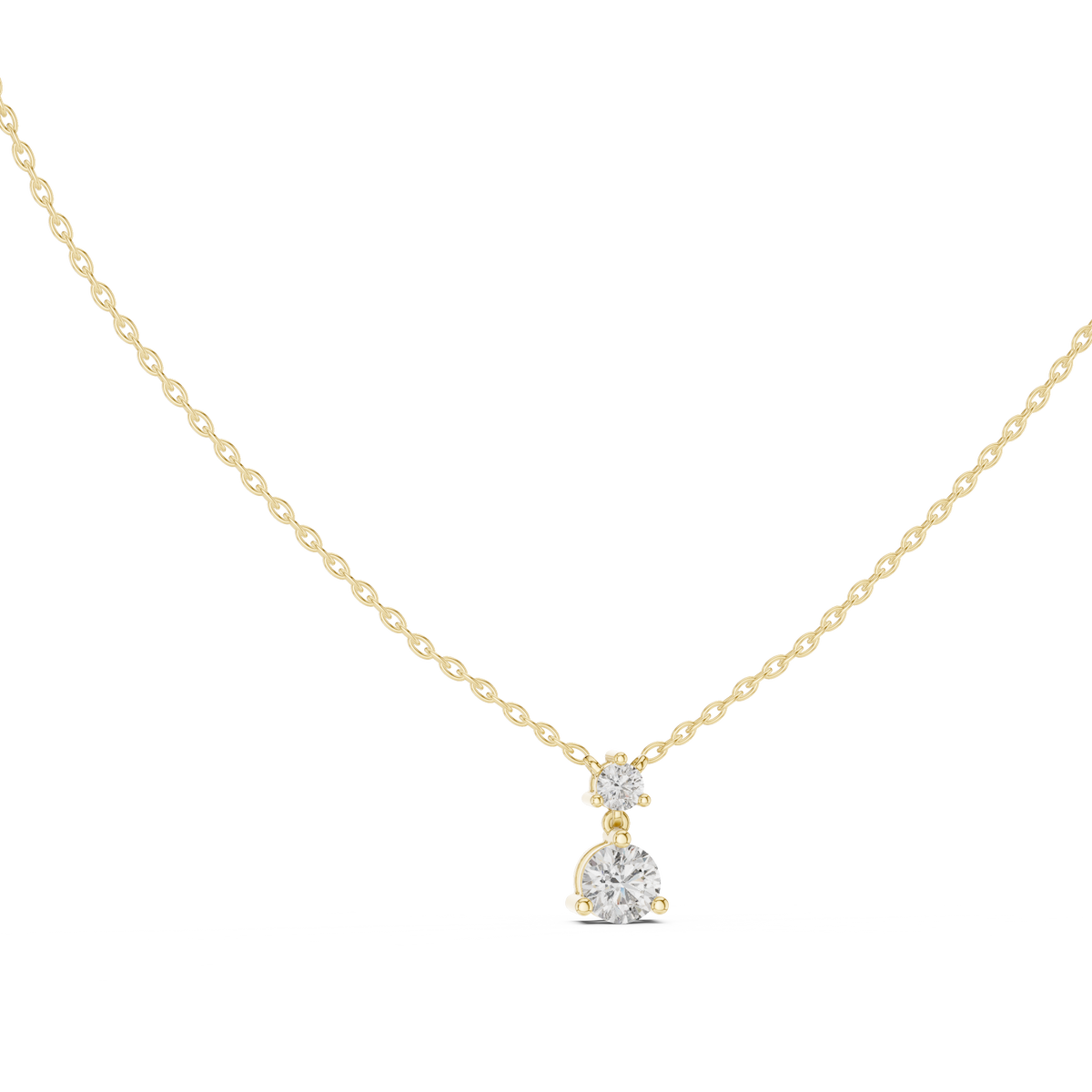 Gold Solitaire Round Lab Grown Diamond Rynza Pendant