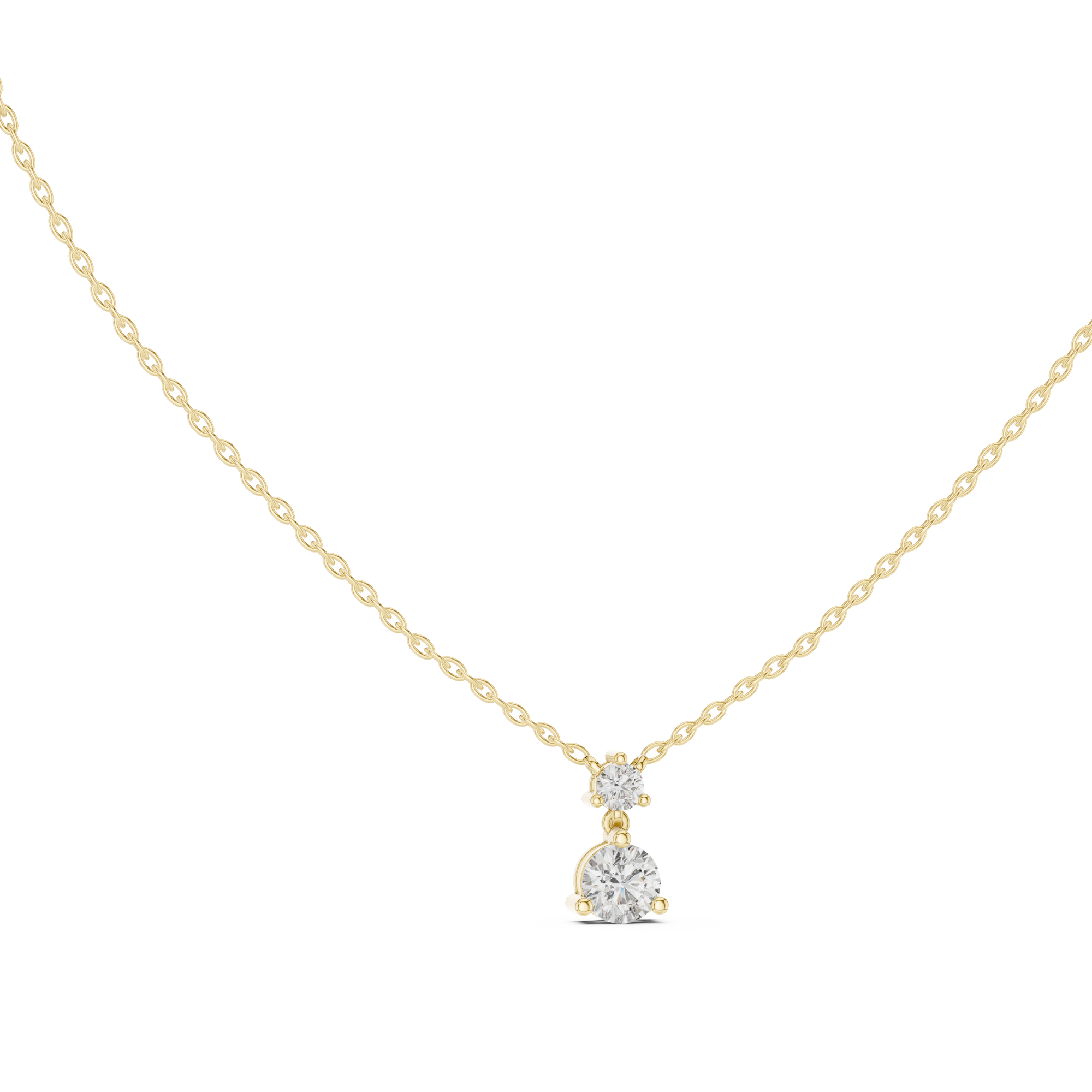 Gold Solitaire Round Lab Grown Diamond Rynza Pendant