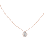 Gold 1Ct Halo Pear Lab Grown Diamond Ovixa Pendant