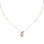 Gold 1Ct Halo Pear Lab Grown Diamond Ovixa Pendant
