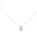 Gold 1Ct Halo Pear Lab Grown Diamond Ovixa Pendant