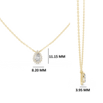 Gold 1Ct Halo Pear Lab Grown Diamond Ovixa Pendant