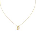 Gold 1Ct Halo Pear Lab Grown Diamond Ovixa Pendant