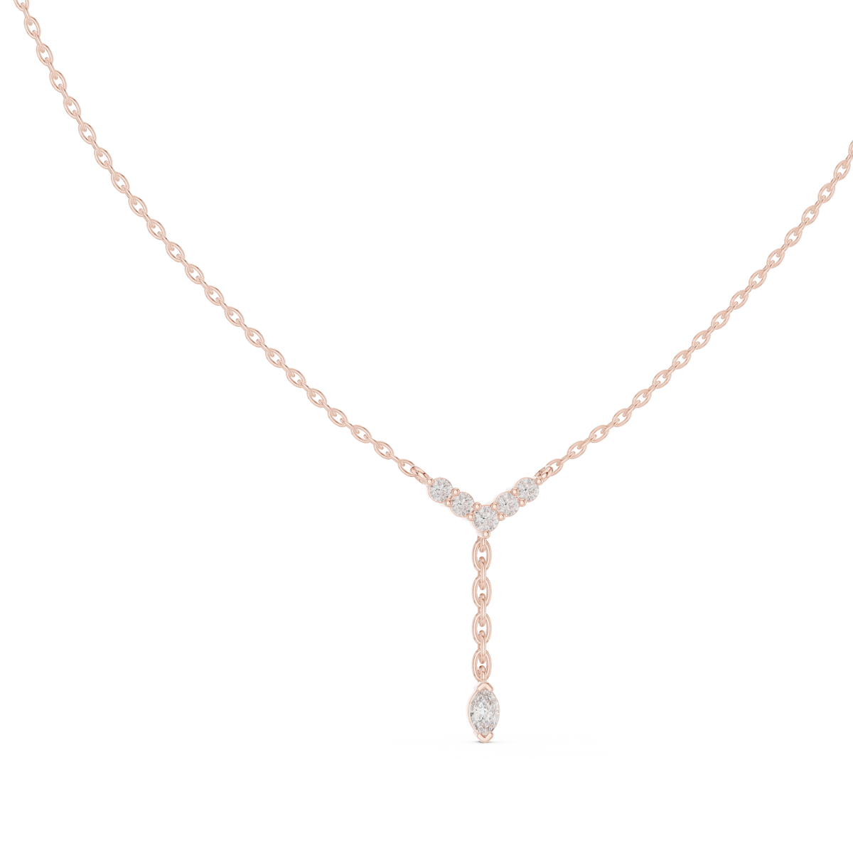 Gold Lariat Marquise Lab Grown Diamond Azyne Pendant