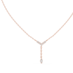 Gold Lariat Marquise Lab Grown Diamond Azyne Pendant