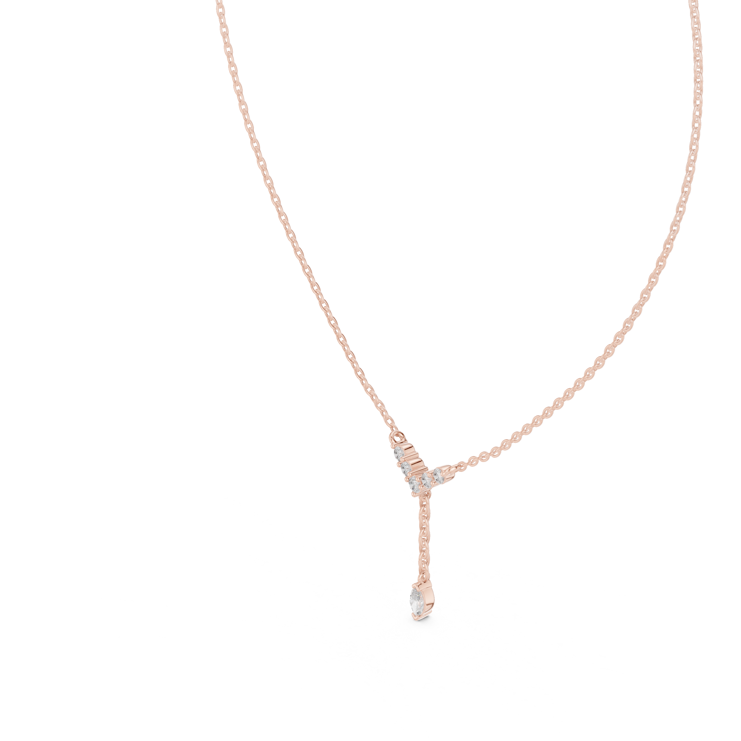 Gold Lariat Marquise Lab Grown Diamond Azyne Pendant