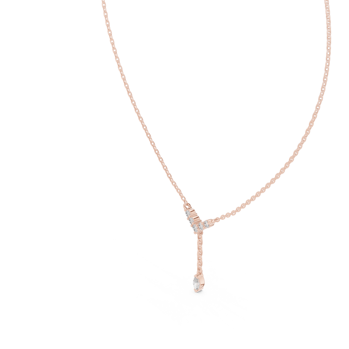 Gold Lariat Marquise Lab Grown Diamond Azyne Pendant